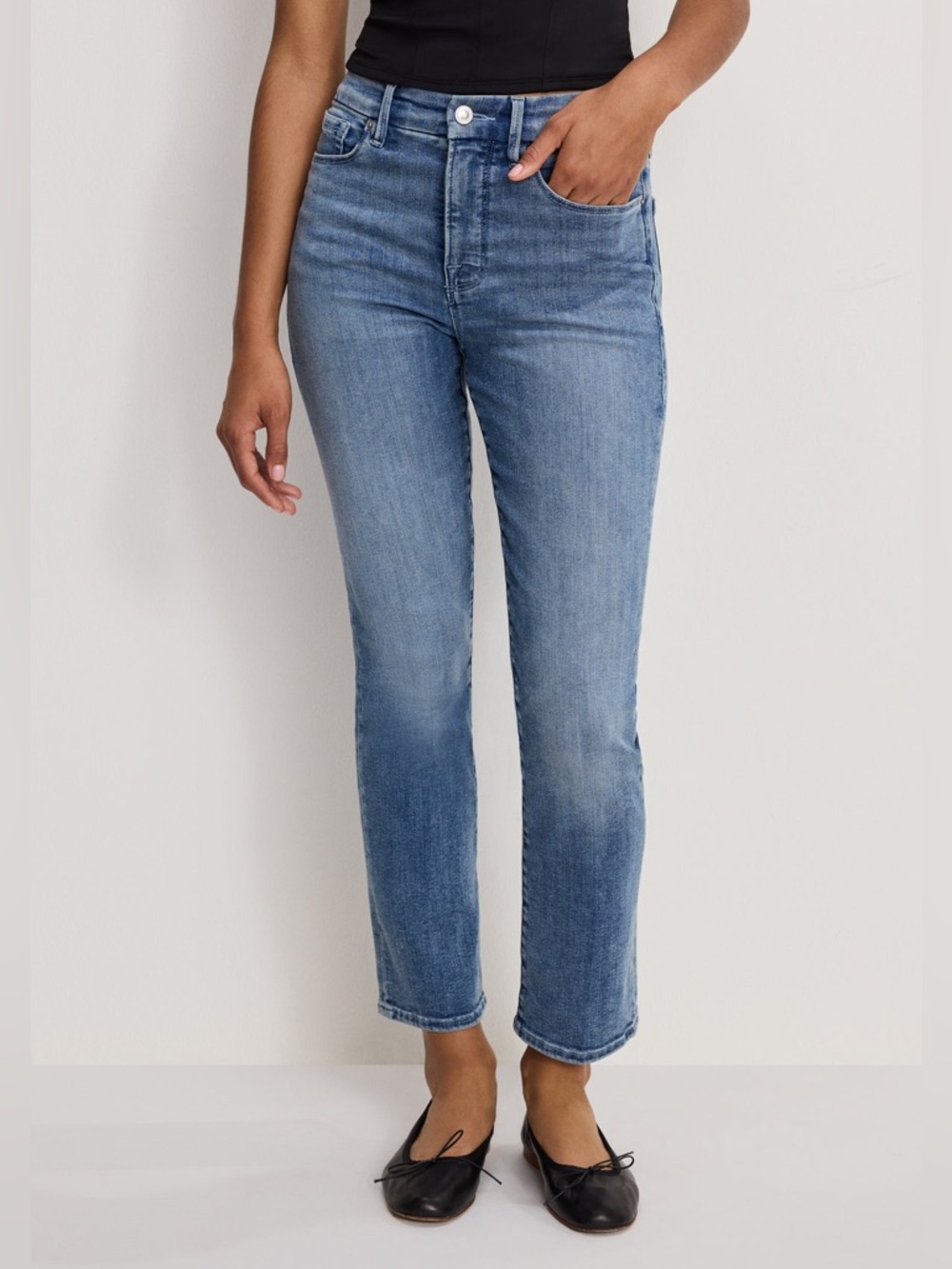 Good American Good Legs Straight Jeans